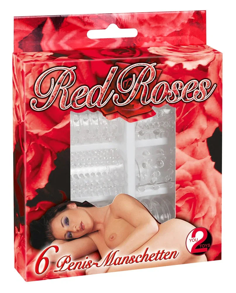 Red Roses Penis Sleeves - Happytoys Sexshop: Toys for Feeling Happy & Easy 😊 - Discreet geleverd
