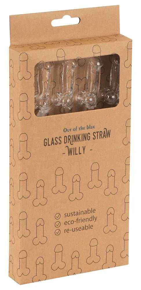 Glass Drinking Straw Willy - Happytoys Sexshop: Toys for Feeling Happy & Easy 😊 - Discreet geleverd