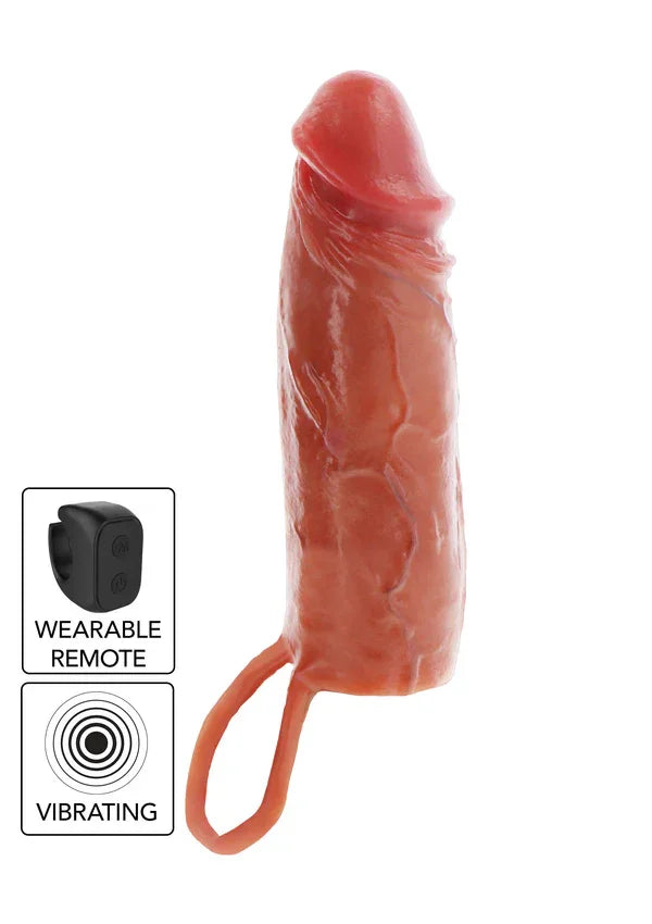 Hydrated Skin Penis Silicone Sleeve Vibrating 16 cm by ToyJoy - Happytoys Sexshop: Toys for Feeling Happy & Easy 😊 - Discreet geleverd
