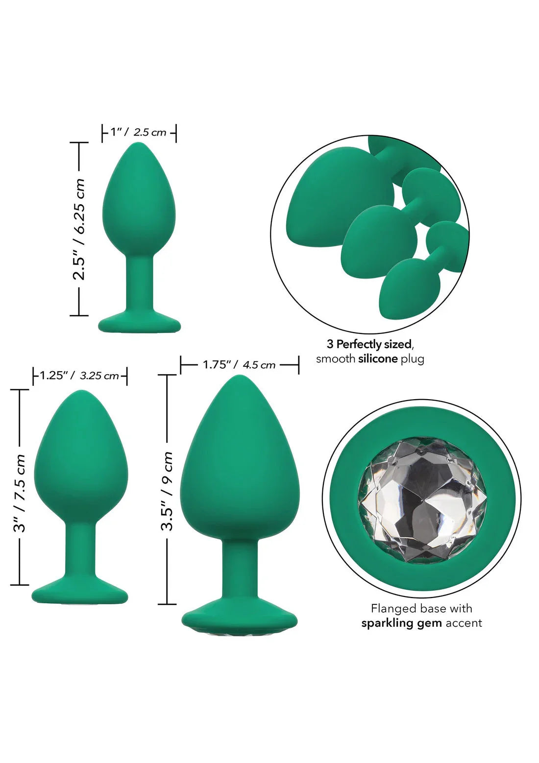Cheeky Gems 3 pcs by CalExotics - Happytoys Sexshop: Toys for Feeling Happy & Easy π - Discreet geleverd