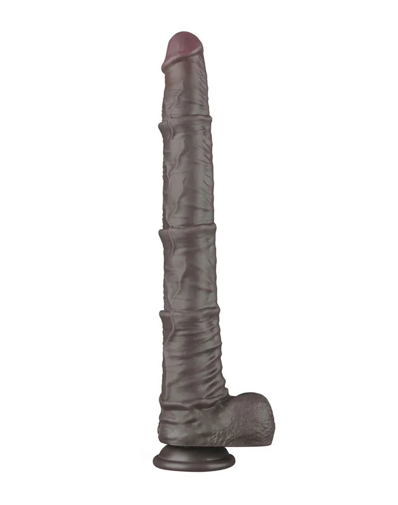 LoveToy - Nature Cock - 16" Dual Layered Bendable Cock XXL - Zwart - Happytoys Sexshop: Toys for Feeling Happy & Easy 😊 - Discreet geleverd
