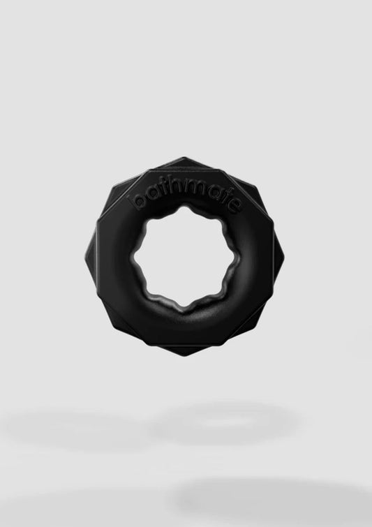 Zwarte Bathmate Power Ring Spartan, ringvorm met grote ronde opening