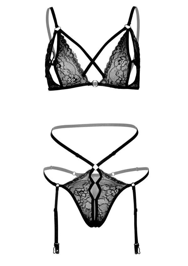2PC Peek-a-Boo Bra and Panty by Daring Intimates