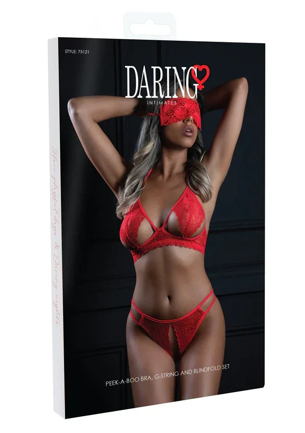 3PC Bra, Panty and Blindfold by Daring Intimates - Happytoys Sexshop: Toys for Feeling Happy & Easy π - Discreet geleverd
