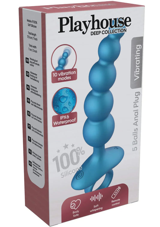 5BallsAnalPlugVibrating_RemotebyPlayhouse2 @ Happytoys Sexshop: online sex shop for Feeling Happy & Easy 😊 the erotic store owned by a woman