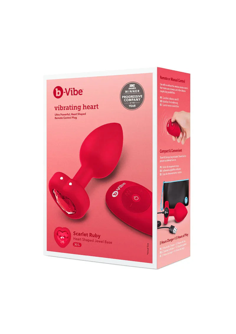 β β B-Vibe Vibrating Heart Plug M/L - Happytoys Sexshop: Toys for Feeling Happy & Easy π - Discreet geleverd