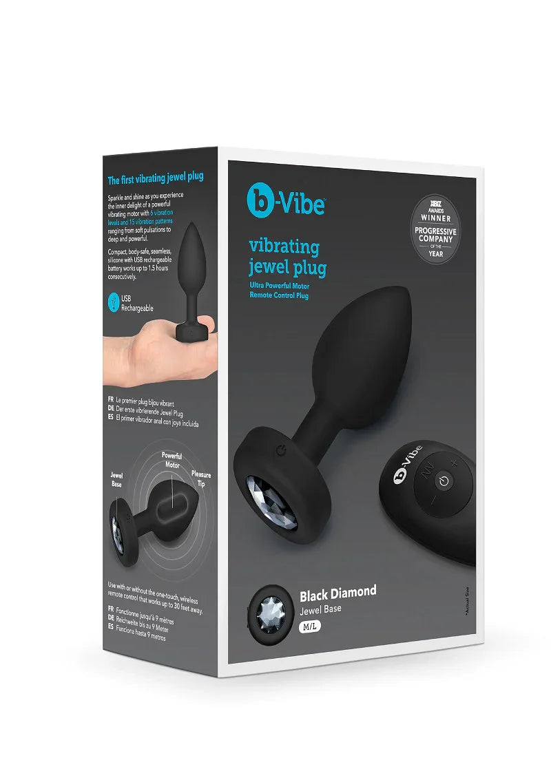 β β B-Vibe Vibrating Jewel Plug M/L - Happytoys Sexshop: Toys for Feeling Happy & Easy π - Discreet geleverd