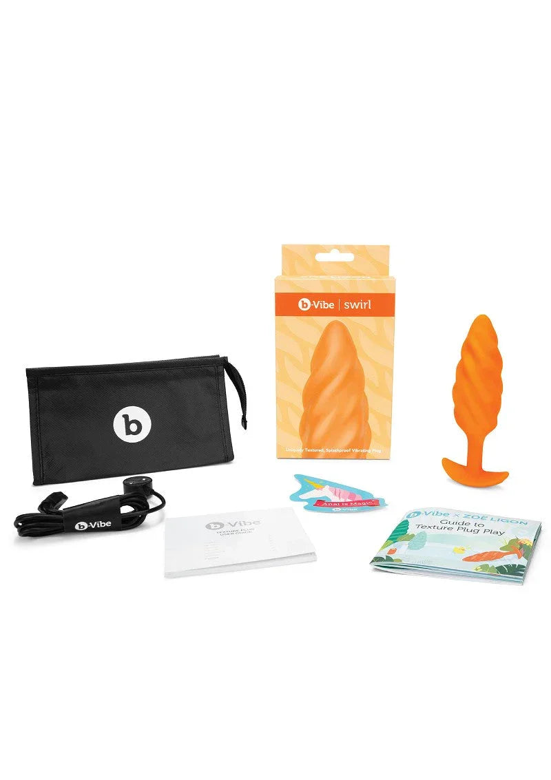 ♂ ♀ B-Vibe Swirl Texture Plug - Happytoys Sexshop: Toys for Feeling Happy & Easy 😊 - Discreet geleverd