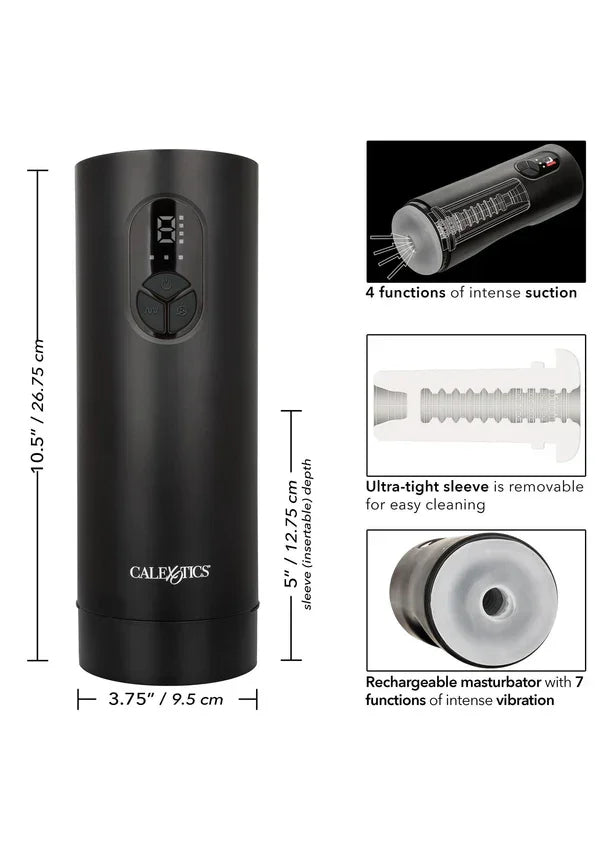 Bionic Sucking and Vibrating Masturbator by CalExotics - Happytoys Sexshop: Toys for Feeling Happy & Easy 😊 - Discreet geleverd