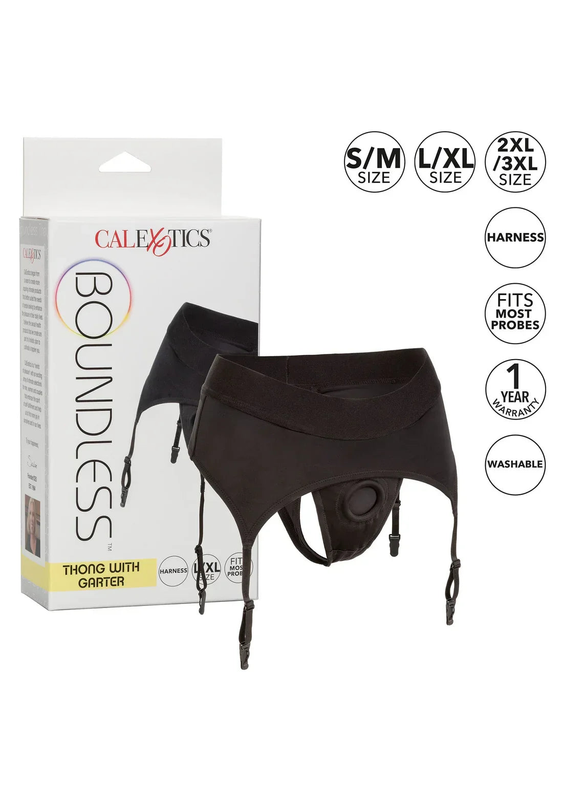 Boundless Thong with Garter by CalExotics - Happytoys Sexshop: online sex shop for Feeling Happy & Easy π - Discreet geleverd