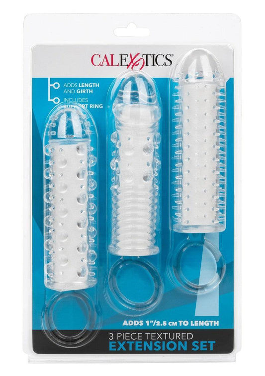 3 Piece Textured Extension Set by CalExotics - Happytoys Sexshop: Toys for Feeling Happy & Easy š - Discreet geleverd