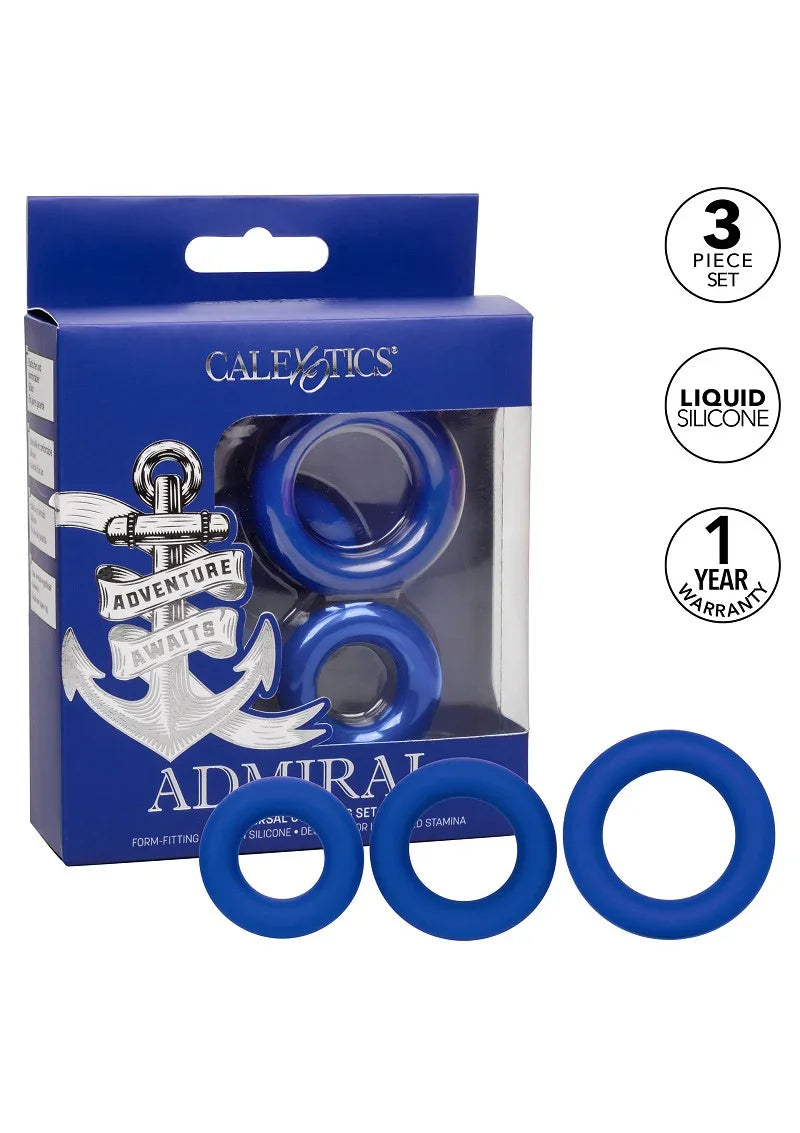♂ CalExotics Admiral Universal Cock Ring Set - Happytoys Sexshop: Toys for Feeling Happy & Easy 😊 - Discreet geleverd
