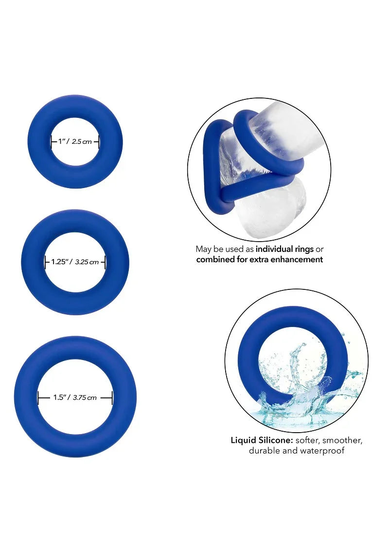 ♂ CalExotics Admiral Universal Cock Ring Set - Happytoys Sexshop: Toys for Feeling Happy & Easy 😊 - Discreet geleverd