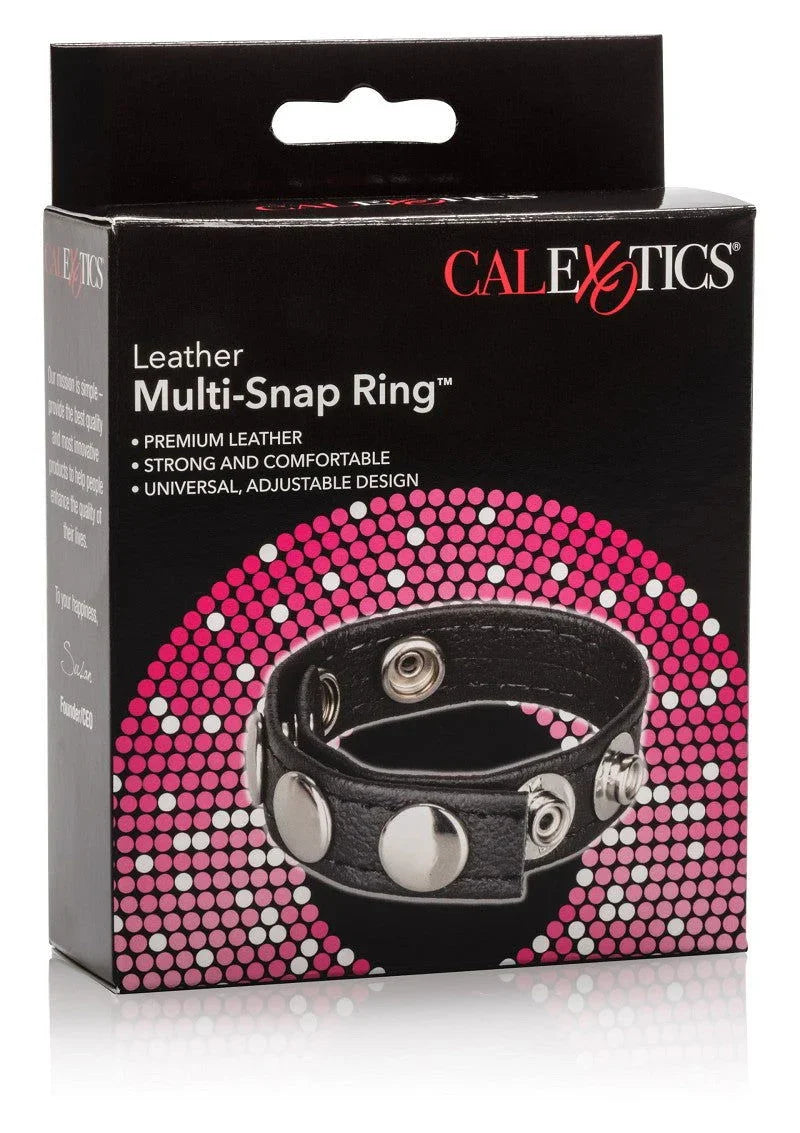 Leather Multi-Snap Ring by CalExotics - Happytoys Sexshop: Toys for Feeling Happy & Easy π - Discreet geleverd