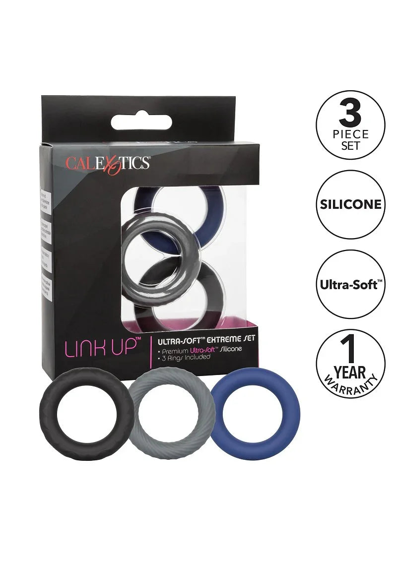 β CalExotics Link Up Ultra-Soft Extreme Set cockring Happytoys Sexshop: Toys for Feeling Happy & Easy π