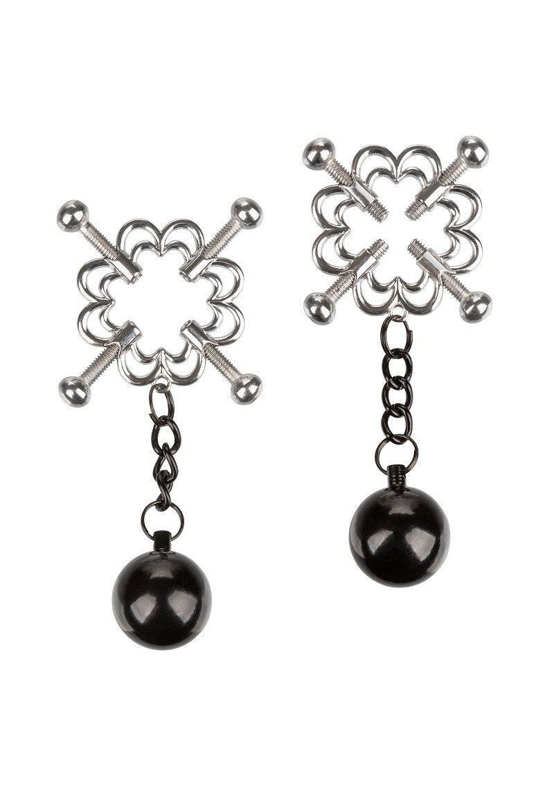 ♀ CalExotics Nipple Grips 4-punts verzwaarde tepel pers / klem - Happytoys Sexshop: Toys for Feeling Happy & Easy 😊 - Discreet geleverd