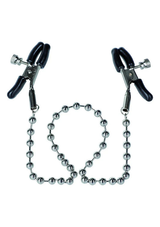 CalExotics Nipple Play Silver Beaded Nipple Clamps Tepelklemmen - Happytoys Sexshop: Toys for Feeling Happy & Easy π - Discreet geleverd