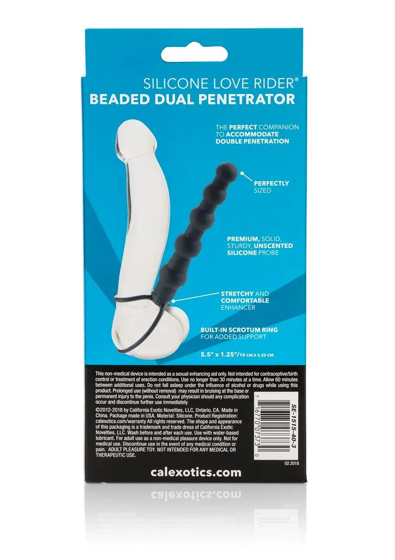CalExotics Silicone Love Rider Beaded Dual Penetrator - Happytoys Sexshop: Toys for Feeling Happy & Easy 😊 - Discreet geleverd