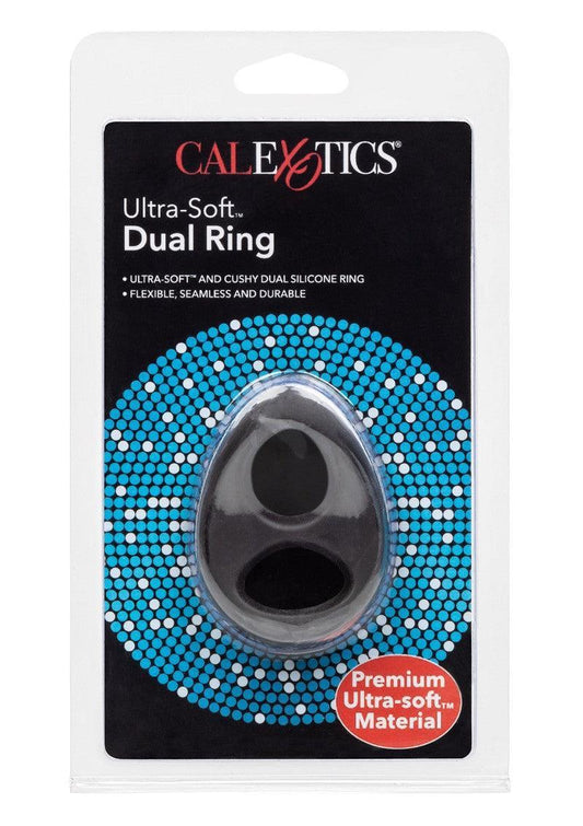 ā CalExotics Ultra-Soft Dual Ring Cock & Scrotum ring - Happytoys Sexshop: Toys for Feeling Happy & Easy š - Discreet geleverd