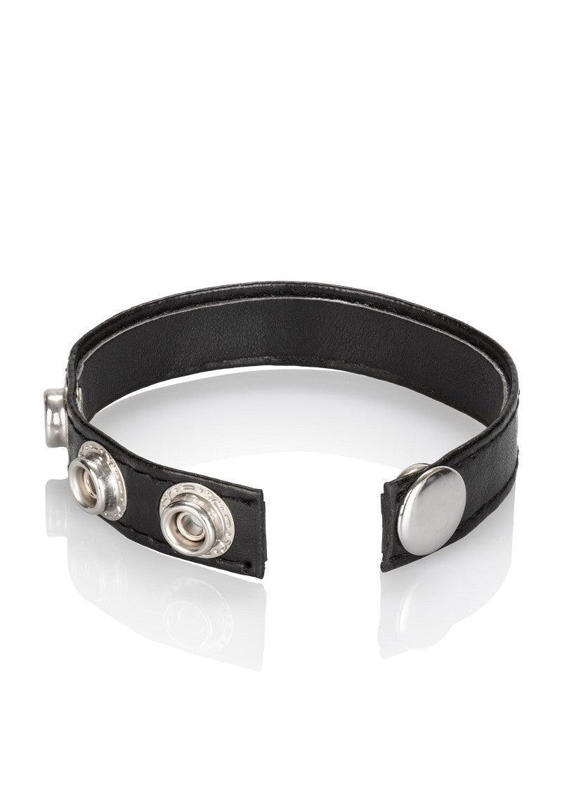 Leather 3-Snap CockRing by CalExotics - Happytoys Sexshop: Toys for Feeling Happy & Easy π - Discreet geleverd