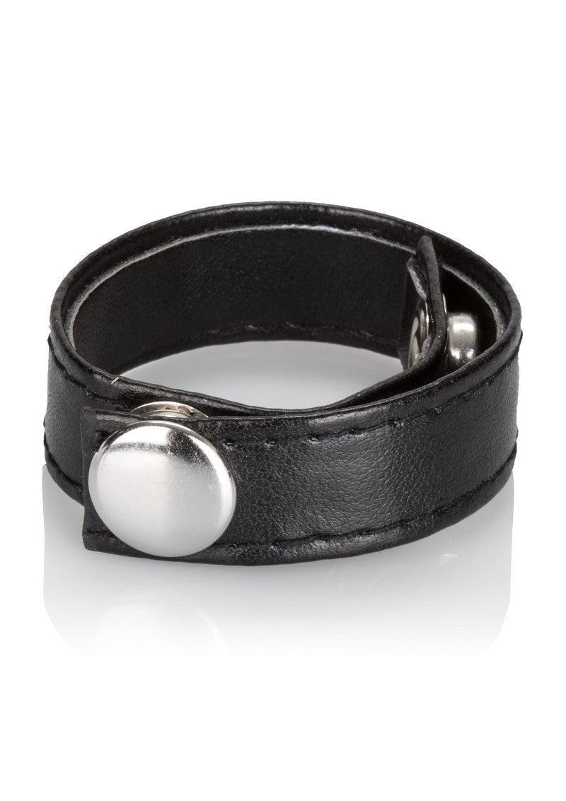 Leather 3-Snap CockRing by CalExotics - Happytoys Sexshop: Toys for Feeling Happy & Easy π - Discreet geleverd