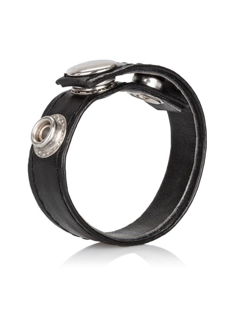 Leather 3-Snap CockRing by CalExotics - Happytoys Sexshop: Toys for Feeling Happy & Easy π - Discreet geleverd