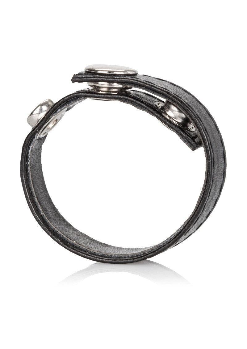 Leather 3-Snap CockRing by CalExotics - Happytoys Sexshop: Toys for Feeling Happy & Easy π - Discreet geleverd
