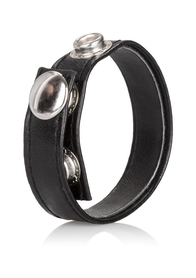 Leather 3-Snap CockRing by CalExotics - Happytoys Sexshop: Toys for Feeling Happy & Easy π - Discreet geleverd