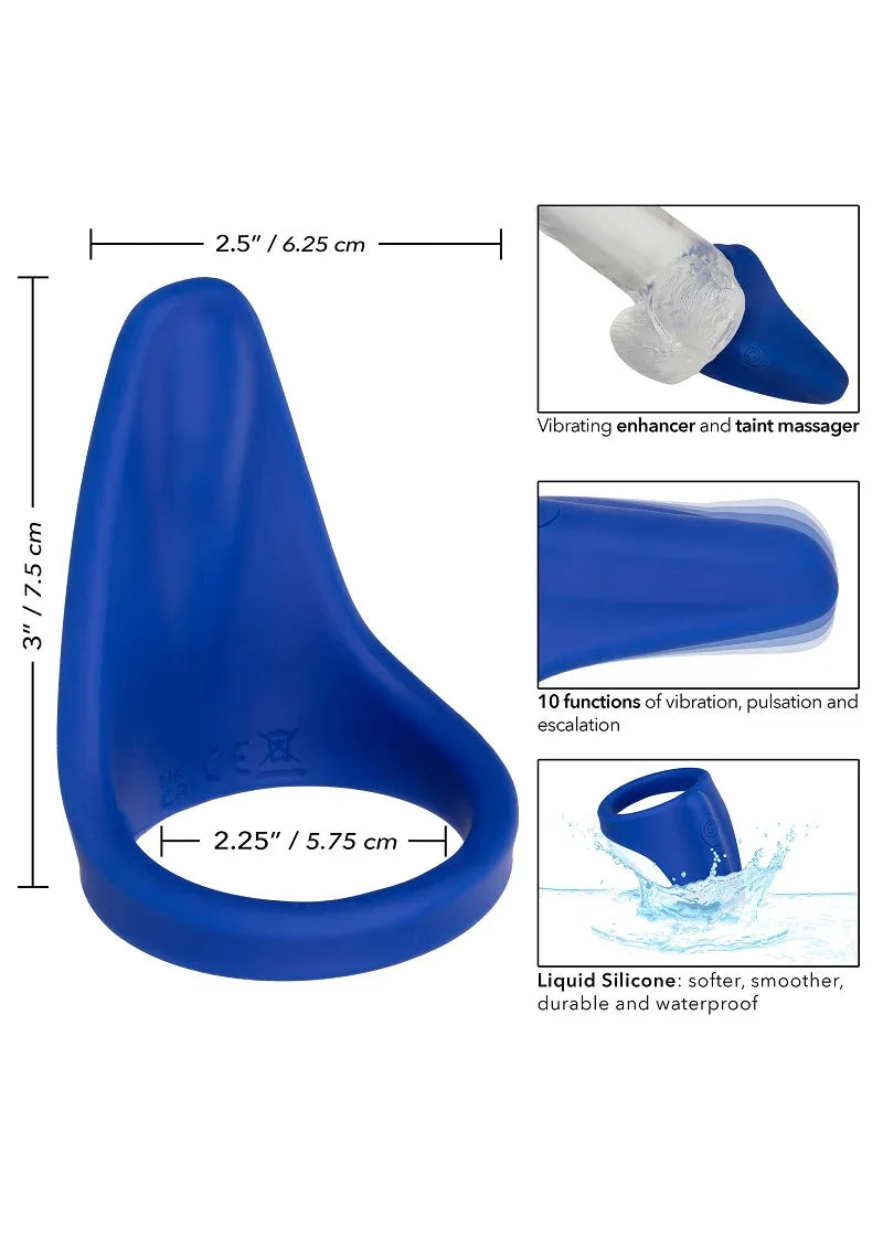 ♂ CalExotics Admiral Liquid Silicone Vibrating Perineum Massager & Ring - Happytoys Sexshop: Toys for Feeling Happy & Easy 😊 - Discreet geleverd