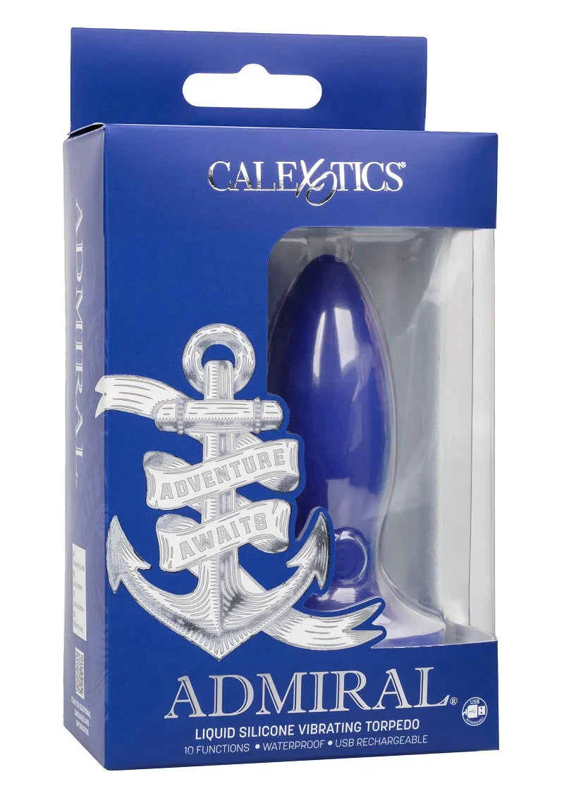 ♂ CalExotics Admiral Liquid Silicone Vibrating Torpedo - Happytoys Sexshop: Toys for Feeling Happy & Easy 😊 - Discreet geleverd