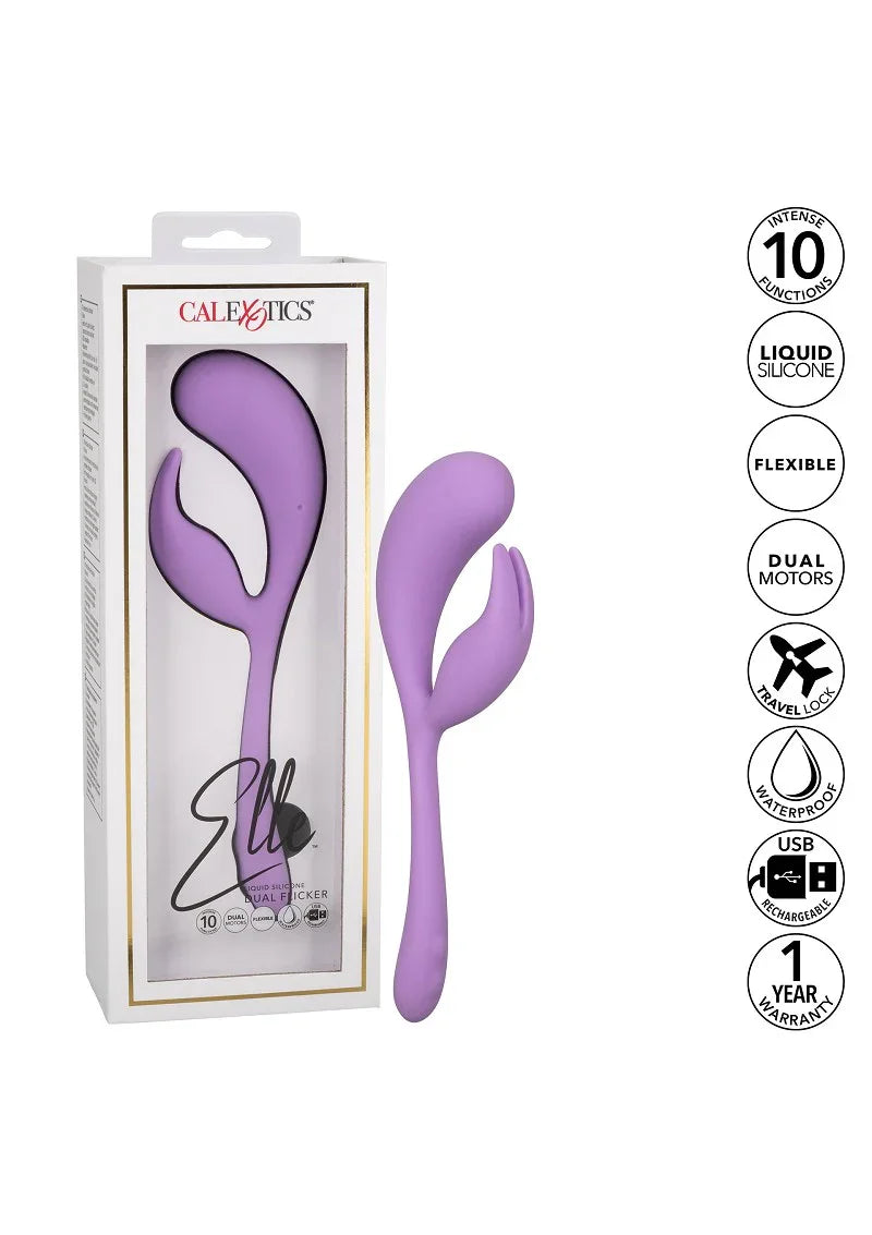 ♀ CalExotics Elle Liquid Silicone Dual Flicker Vibrator - Happytoys Sexshop: Toys for Feeling Happy & Easy 😊 - Discreet geleverd