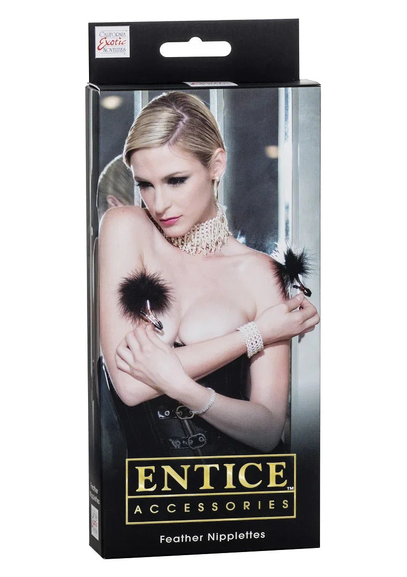 Entice Accessories Feather Nipplettes by CalExotics - Happytoys Sexshop: Toys for Feeling Happy & Easy 😊 - Discreet geleverd
