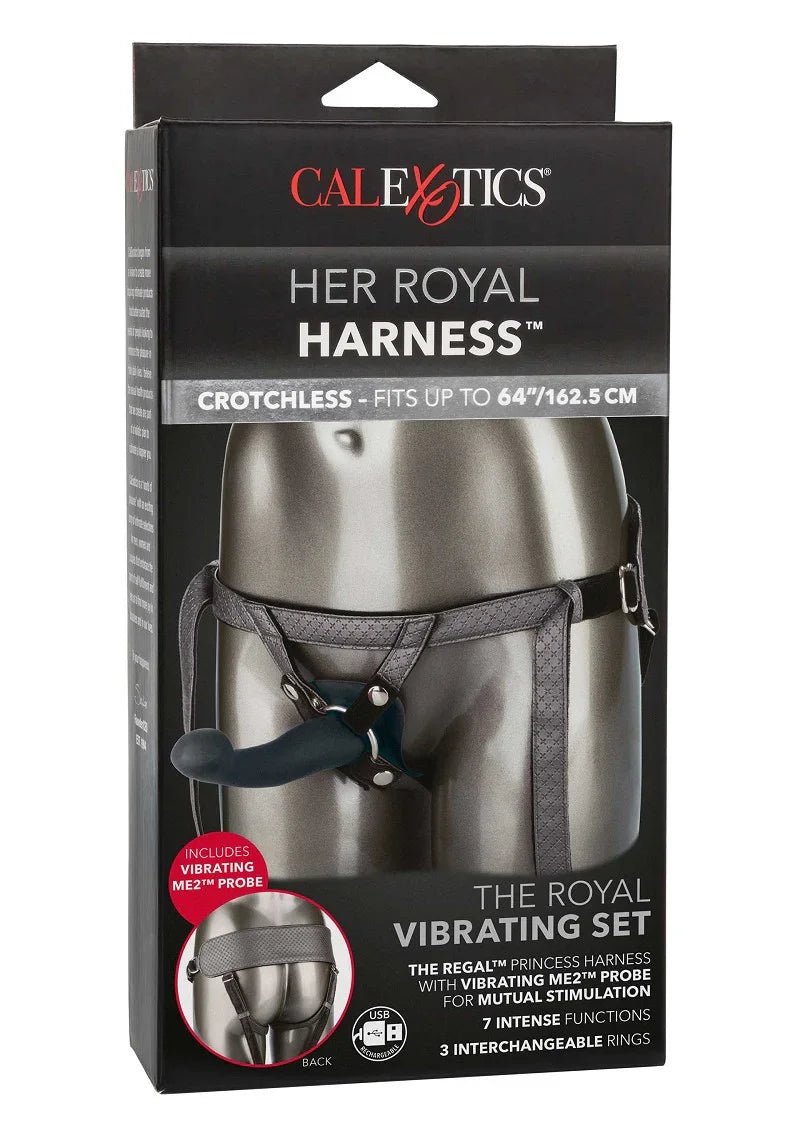 Her Royal Harness The Royal Vibrating Pegging Strap On set by CalExotics - Happytoys Sexshop: Toys for Feeling Happy & Easy π - Discreet geleverd
