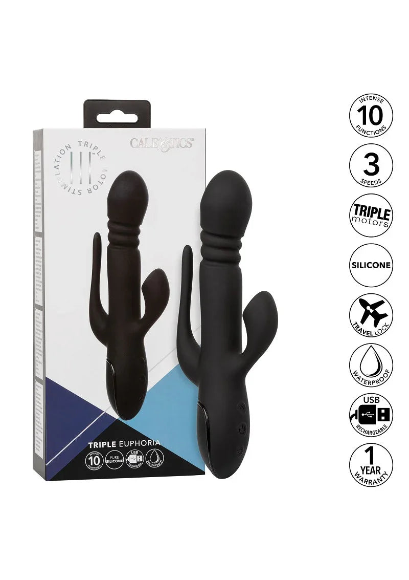 Triple Euphoria 3 double vibrator by CalExotics - Happytoys Sexshop: Toys for Feeling Happy & Easy 😊 - Discreet geleverd