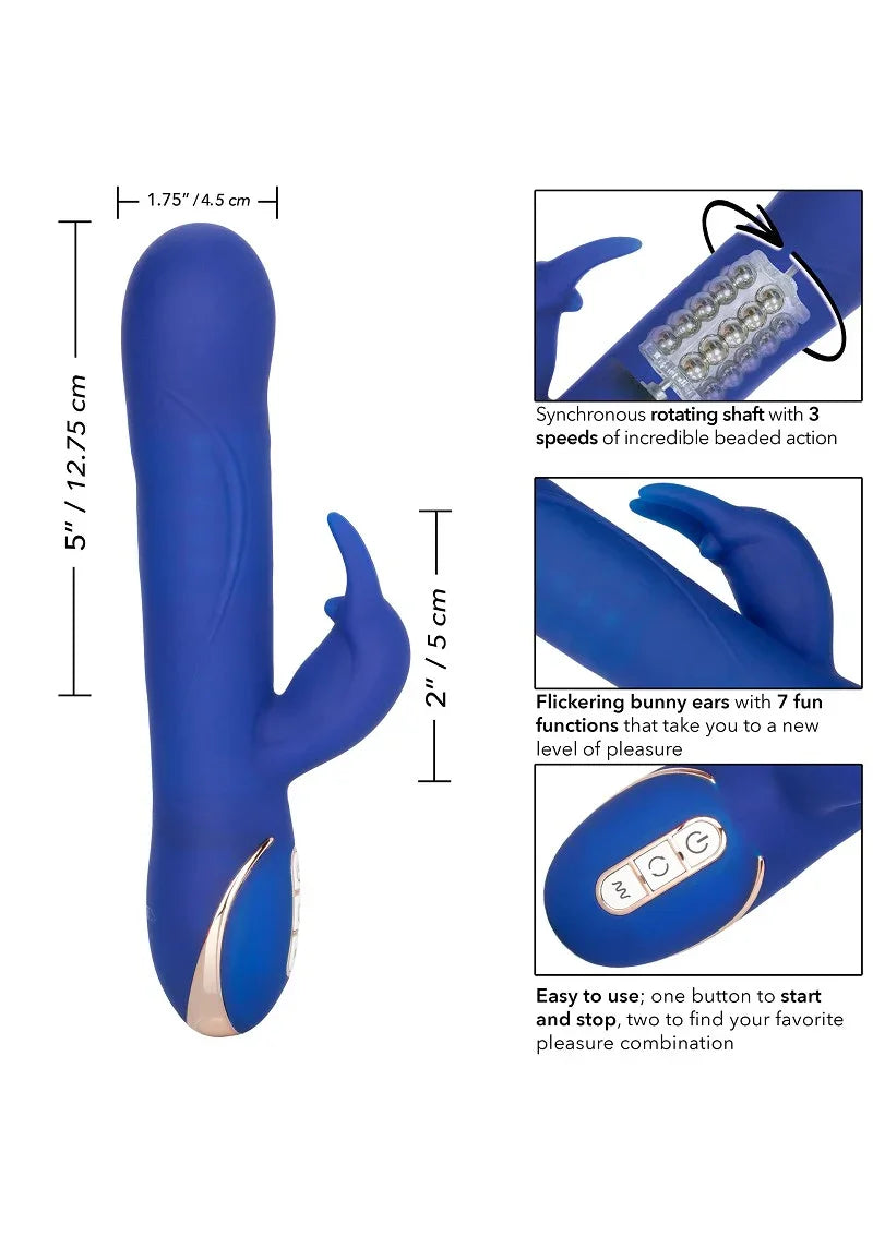 Jack Rabbit Signature Silicone Rotating Beaded Rabbit vibrator by CalExotics - Happytoys Sexshop: Toys for Feeling Happy & Easy 😊 - Discreet geleverd