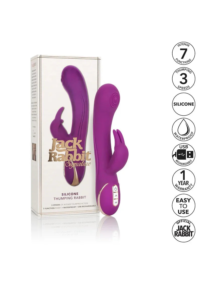 β CalExotics Jack Rabbit Signature Silicone Thumping Rabbit - Happytoys Sexshop: Toys for Feeling Happy & Easy π - Discreet geleverd
