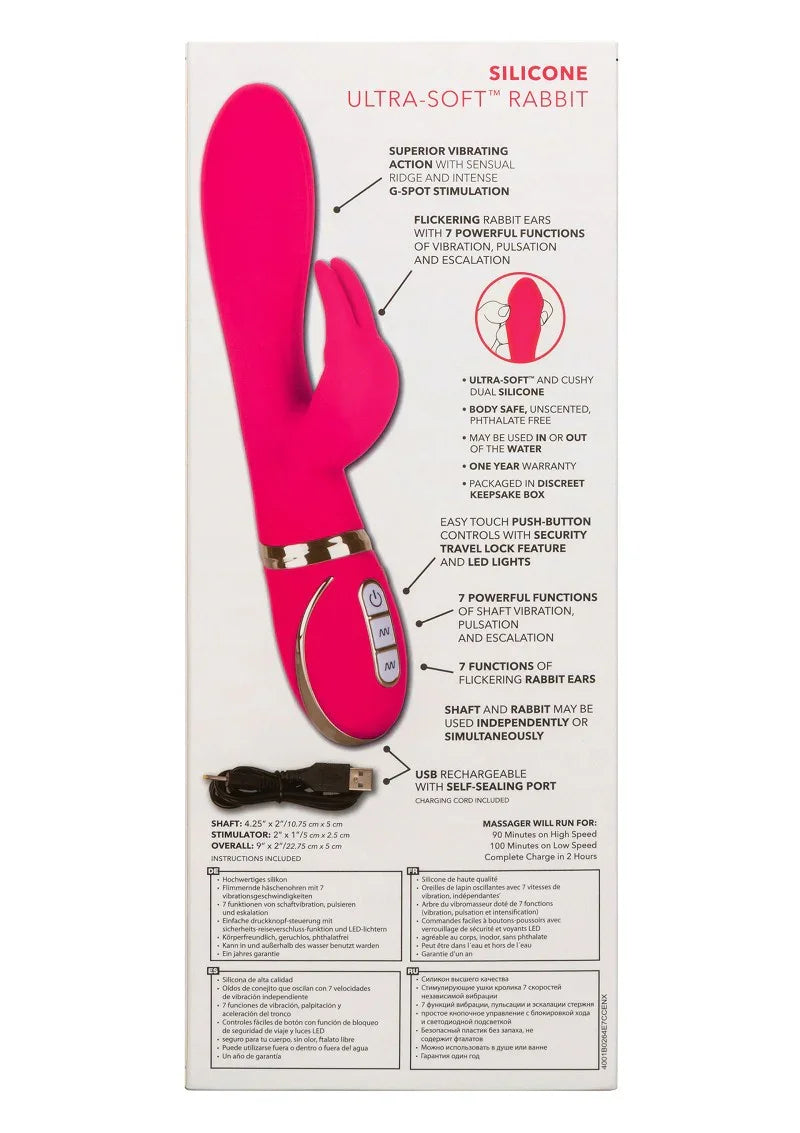 Jack Rabbit Signature Silicone Ultra-Soft Rabbit vibrator by CalExotics - Happytoys Sexshop: Toys for Feeling Happy & Easy 😊 - Discreet geleverd