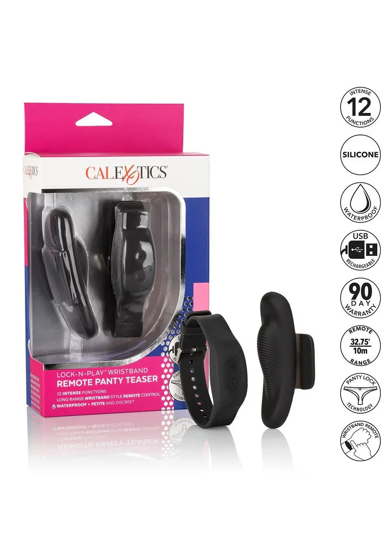 β CalExotics Lock-N-Play Wristband Remote Panty Teaser - Happytoys Sexshop: Toys for Feeling Happy & Easy π - Discreet geleverd