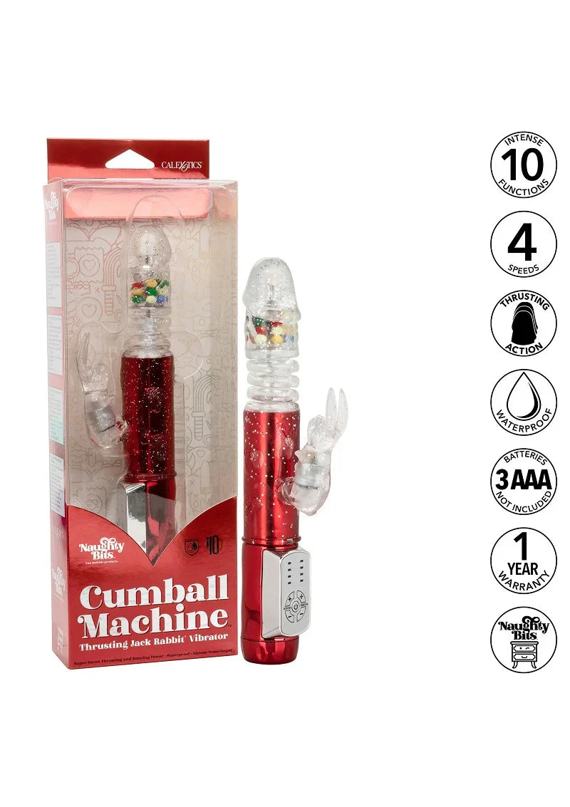 ♀ CalExotics Naughty Bits Cumball Machine Thrusting Jack Rabbit Vibrator - Happytoys Sexshop: Toys for Feeling Happy & Easy 😊 - Discreet geleverd