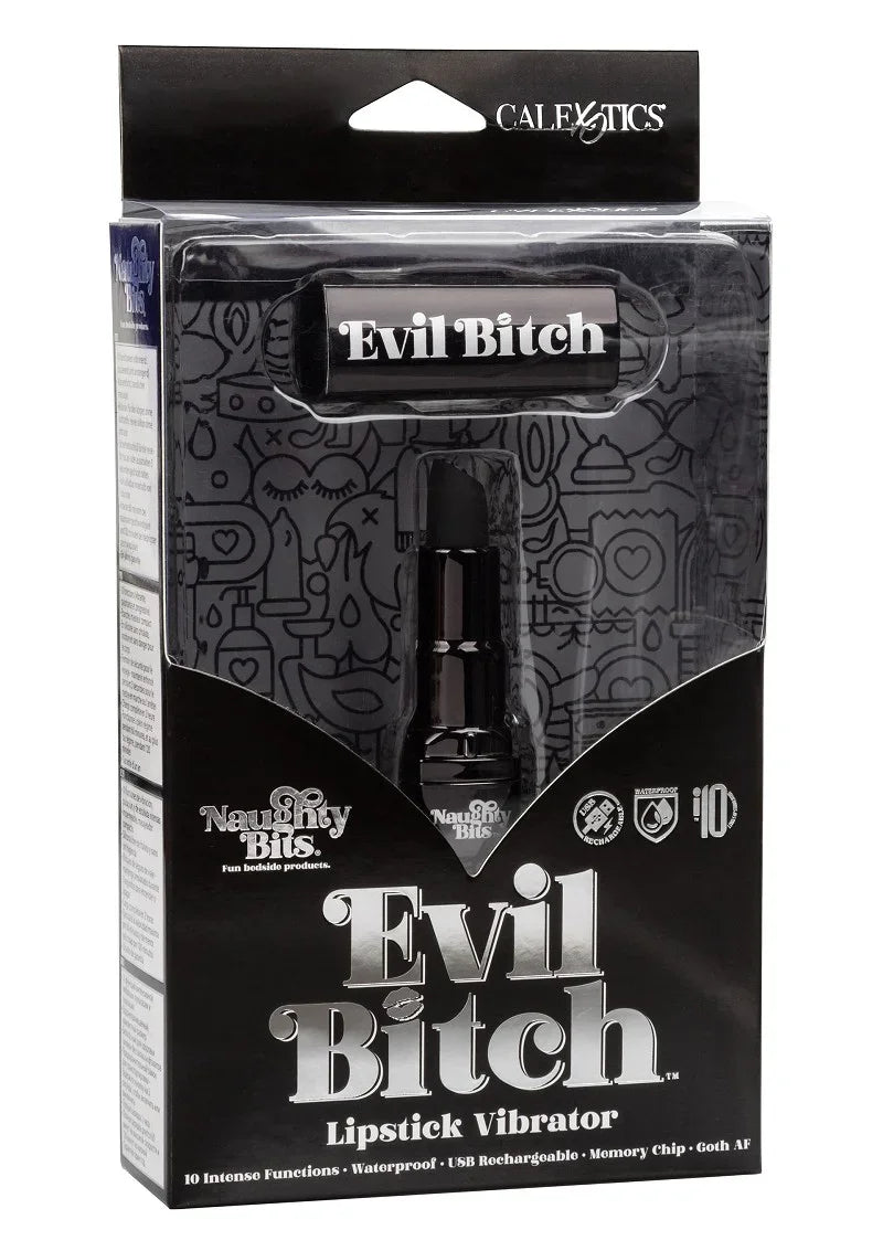 ♀ CalExotics Naughty Bits Evil Bitch Lipstick Vibrator - Happytoys Sexshop: Toys for Feeling Happy & Easy 😊 - Discreet geleverd