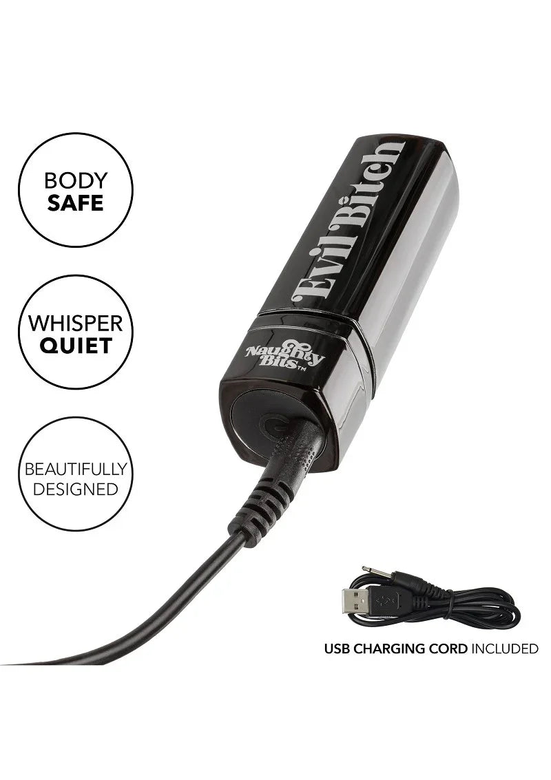 ♀ CalExotics Naughty Bits Evil Bitch Lipstick Vibrator - Happytoys Sexshop: Toys for Feeling Happy & Easy 😊 - Discreet geleverd