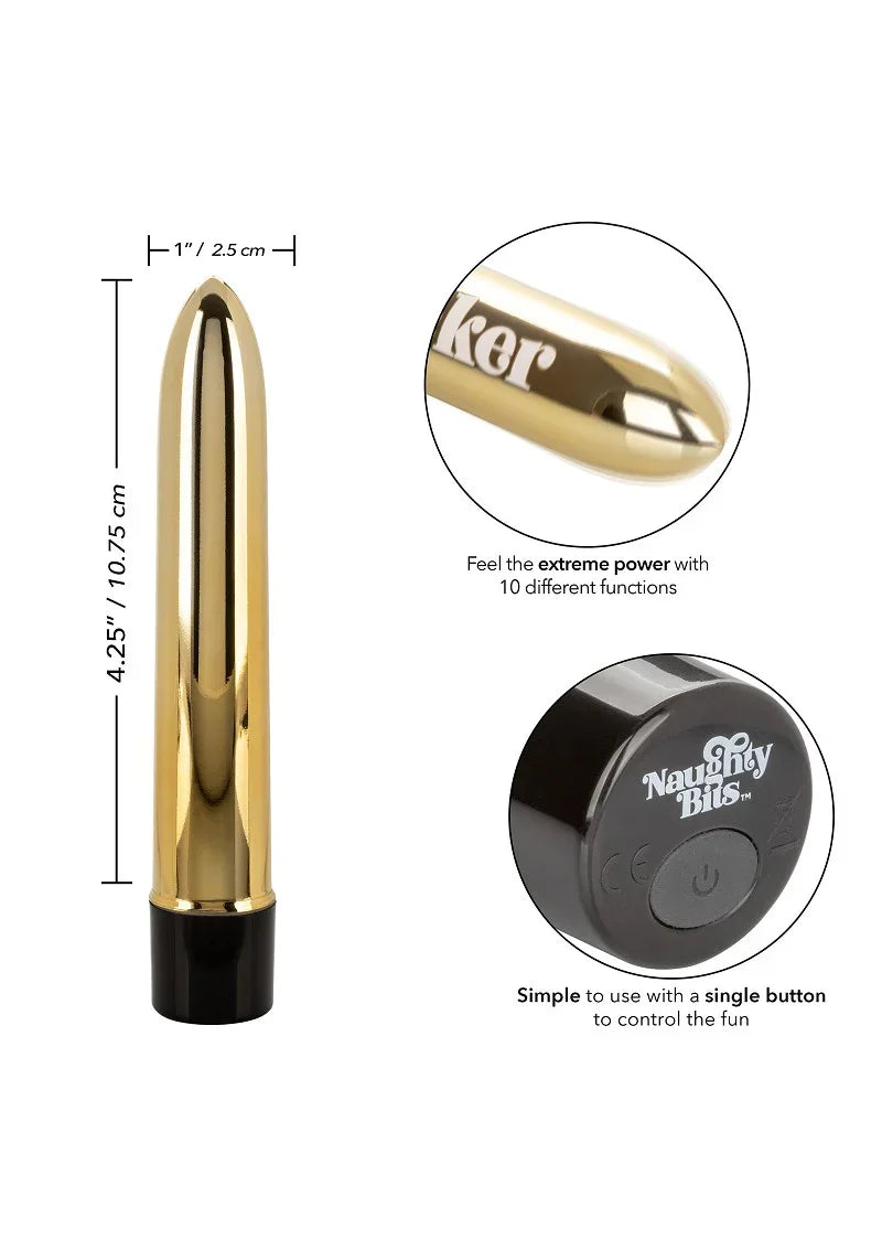 ♀ CalExotics Naughty Bits Gold Dicker Persoonlijke vibrator - Happytoys Sexshop: Toys for Feeling Happy & Easy 😊 - Discreet geleverd
