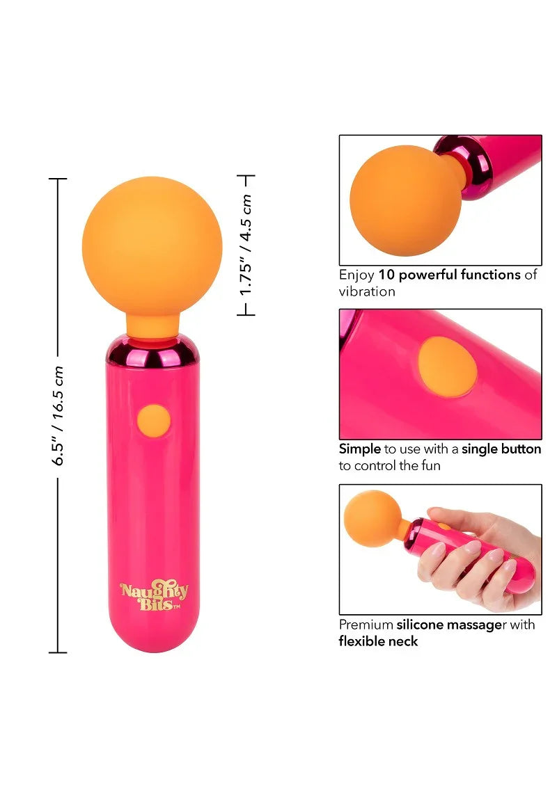 ♀ CalExotics Naughty Bits Home Cumming Queen Vibrating Wand - Happytoys Sexshop: Toys for Feeling Happy & Easy 😊 - Discreet geleverd
