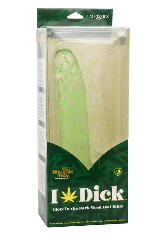 CalExoticsNaughtyBitsILeafDickGlow-In-The-DarkWeedLeafDildo2 @ Happytoys Sexshop: online sex shop for Feeling Happy & Easy 😊 the erotic store owned by a woman