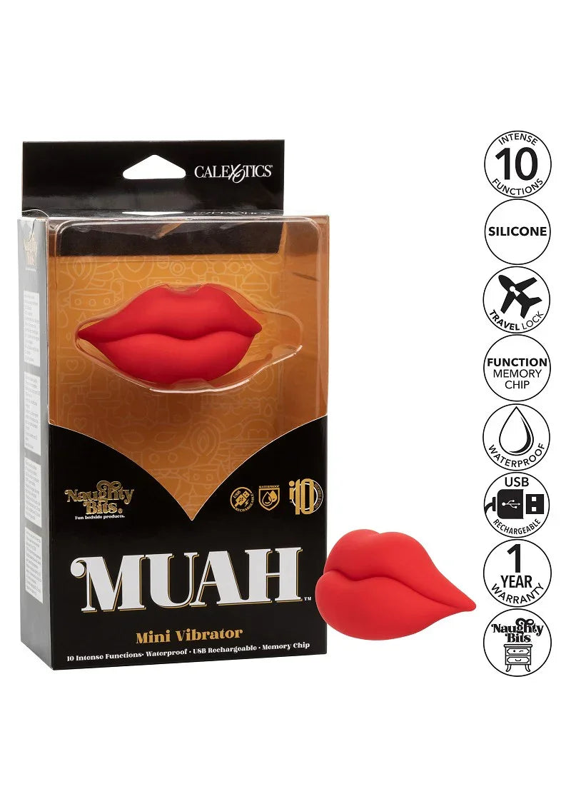 ♀ CalExotics Naughty Bits MUAH Mini Vibrator - Happytoys Sexshop: Toys for Feeling Happy & Easy 😊 - Discreet geleverd