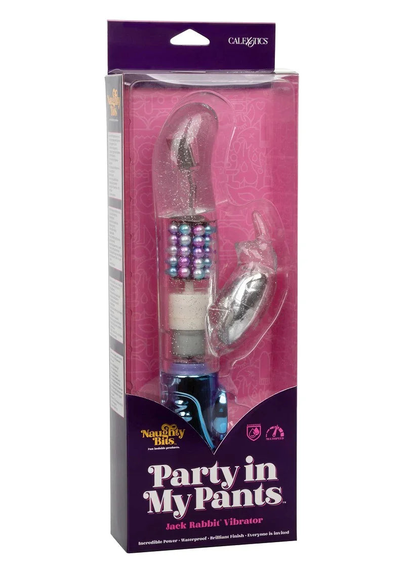 ♀ CalExotics Naughty Bits Party in my Pants Jack Rabbit Vibrator - Happytoys Sexshop: Toys for Feeling Happy & Easy 😊 - Discreet geleverd