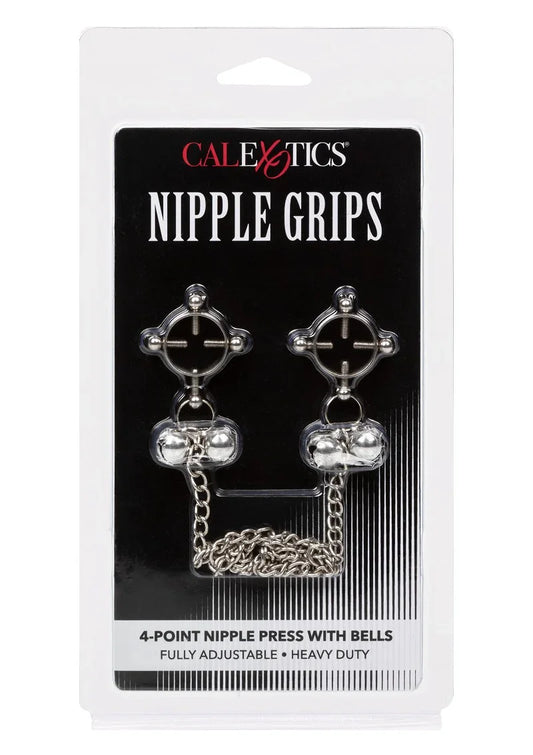 4 Point Nipple Press With Bells by CalExotics - Happytoys Sexshop: Toys for Feeling Happy & Easy š - Discreet geleverd
