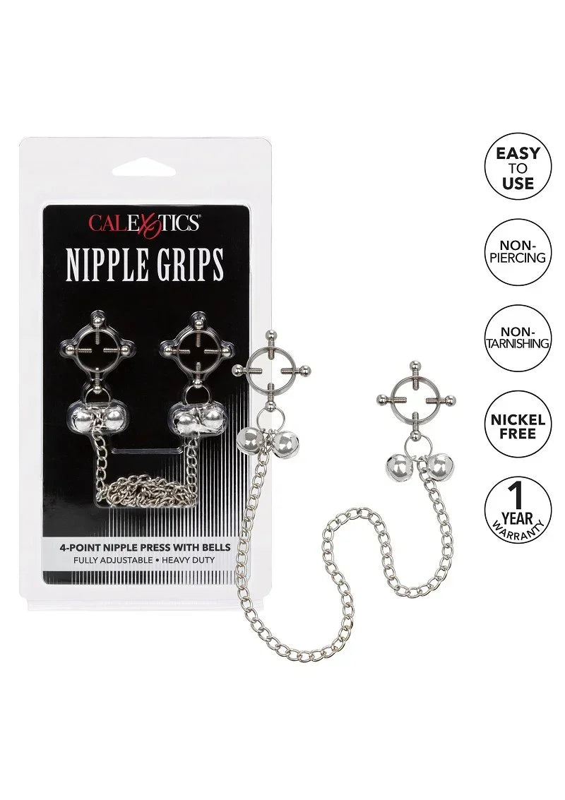 CalExoticsNippleGrips4-puntstepelpersmetbellen6 @ Happytoys Sexshop: online sex shop for Feeling Happy & Easy π the erotic store owned by a woman