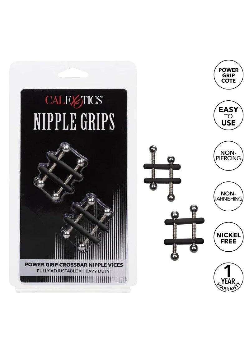 ♀ CalExotics Nipple Grips Power Grip Crossbar Nipple Vices - Happytoys Sexshop: Toys for Feeling Happy & Easy 😊 - Discreet geleverd