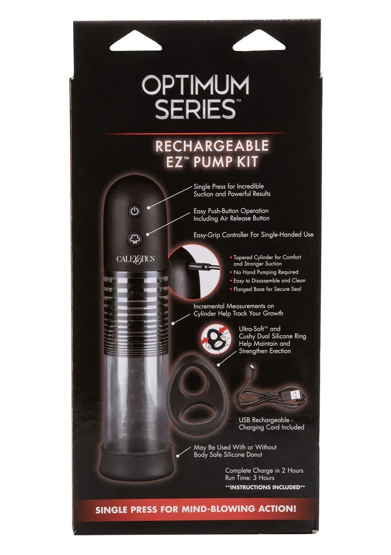 β CalExotics Optimum Series Rechargeable EZ Pump Kit - Happytoys Sexshop: Toys for Feeling Happy & Easy π - Discreet geleverd